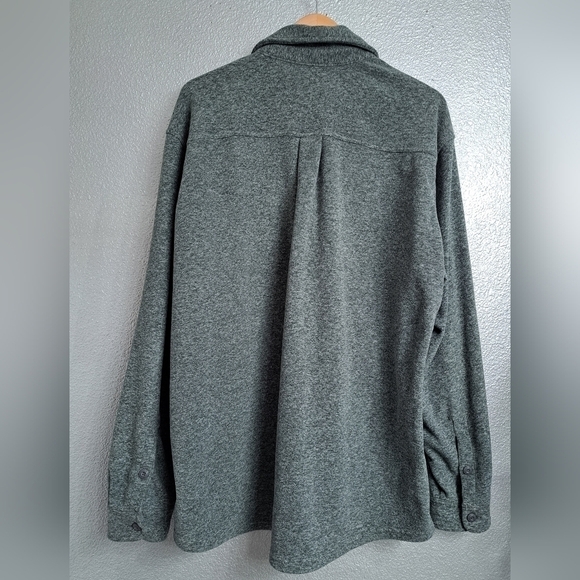 Eddie Bauer Gray Marled   Button Down Fleece Shirt/Light Weight Jacket 9.5 - Picture 3 of 4